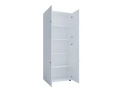 Armário de sapato de madeira VCM | Dimensões: L. 70 x A. 184 x P. 40 cm | Armário para uso integral | 5 compartimentos | 4 Portas rotativas - Lona (Branco)