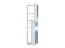 Armário de sapato de madeira VCM | Dimensões: A. 180 x L. 50 x P. 17 cm | 2 Portas Rotativas | Espelho Prático - Fulisa XL Espelho (Branco)
