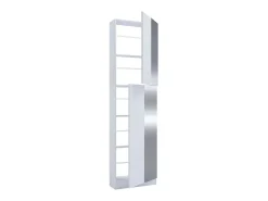 Armário de sapato de madeira VCM | Dimensões: A. 180 x L. 50 x P. 17 cm | 2 Portas Rotativas | Espelho Prático - Fulisa XL Espelho (Branco)