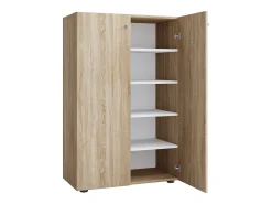 Armário de sapato de madeira VCM | Dimensões: A. 110 x L. 70 x P. 39 cm | Armário para uso integral | 5 compartimentos | 2 portas rotativas – Lona (carvalho Sonoma)