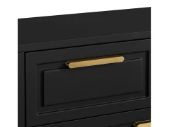 Armário de sapatos moderno 95×24×107 cm - 1 porta e 2 gavetas - 2 portas dobráveis - preto