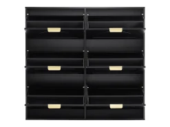 Armário de sapatos preto com 6 portas basculantes, 118x25x115 cm