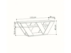Armário de suporte de TV Dpellegr, Aparador de sala de estar, Armário de TV baixo, Base de parede equipada, 110x30h40 cm, Branco