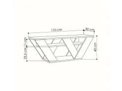 Armário de suporte de TV Dpellegr, Aparador de sala, Armário de TV baixo, Base de parede equipada, 110x30h40 cm, Antracite