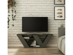 Armário de suporte de TV Dpellegr, Aparador de sala, Armário de TV baixo, Base de parede equipada, 110x30h40 cm, Antracite