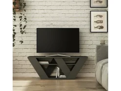 Armário de suporte de TV Dpellegr, Aparador de sala, Armário de TV baixo, Base de parede equipada, 110x30h40 cm, Antracite