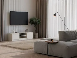 Armário de TV: 2 portas, 2 prateleiras, Caxemira, 40 x 36 x 140cm