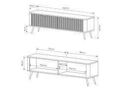 Armário de TV: Branco, 163,2 x 38 x 51,2 cm