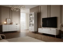 Armário de TV: Branco, 163,2 x 38 x 51,2 cm