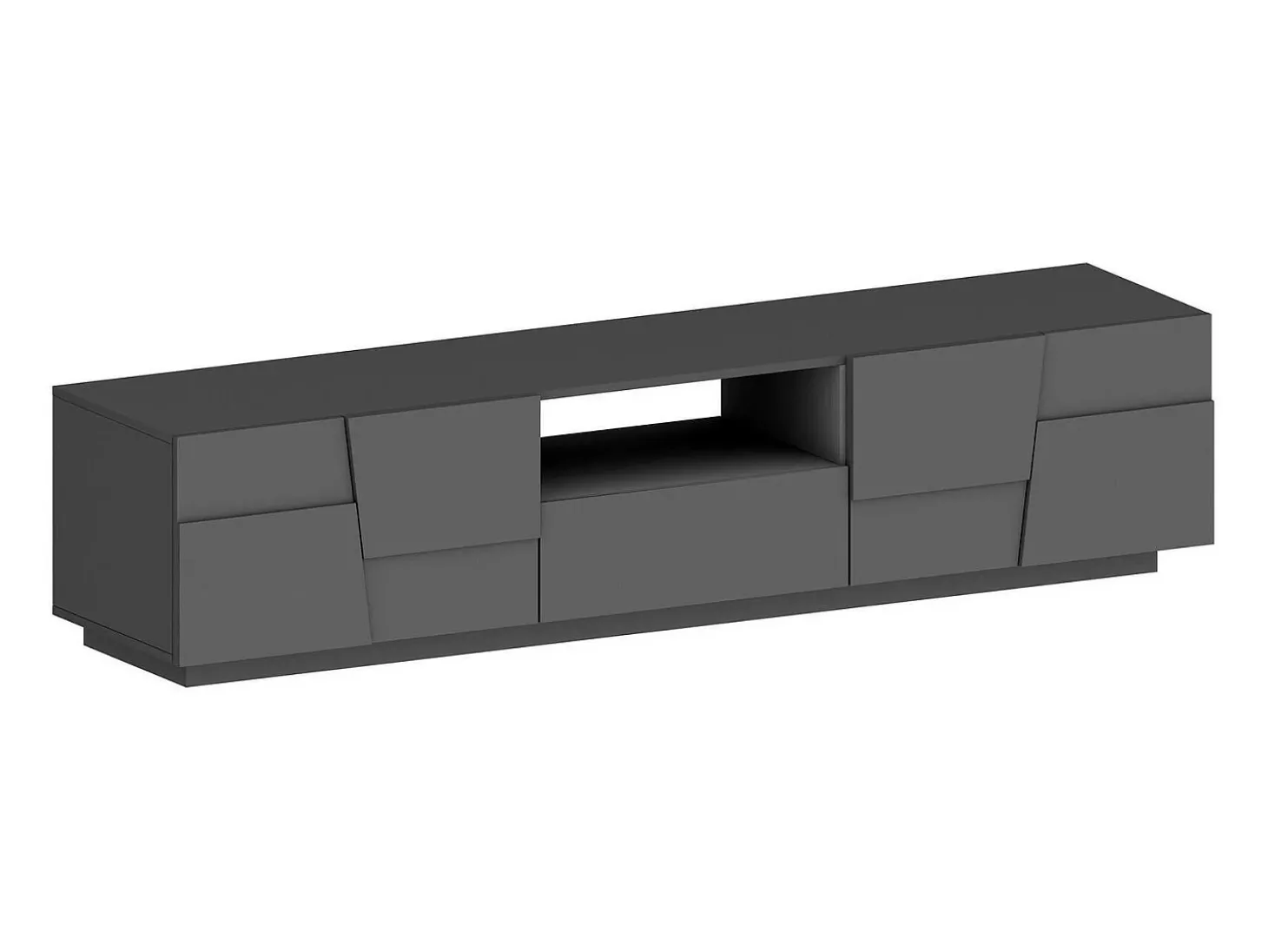 Armário de TV Dcortinovi, Aparador de sala baixa com 4 portas e 1 gaveta, Base de suporte de TV, 220x44h46 cm, Antracite