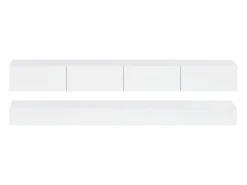 Armário de TV de parede 130x33x15cm, 2 armários e 4 gavetas, LED de 16 cores, para até 55 polegadas