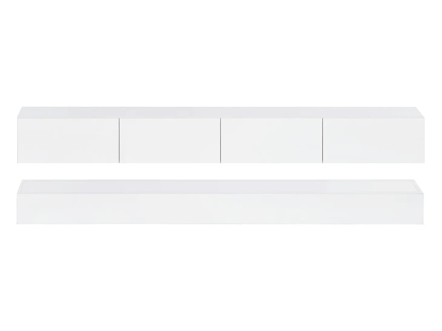 Armário de TV de parede 130x33x15cm, 2 armários e 4 gavetas, LED de 16 cores, para até 55 polegadas