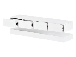 Armário de TV de parede 130x33x15cm, 2 armários e 4 gavetas, LED de 16 cores, para até 55 polegadas