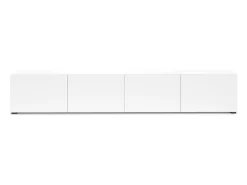 Armário de TV Dfalzeran, Aparador de sala, Armário de TV baixo, Base de parede equipada, Made in Italy, 225x38h39 cm, Branco brilhante