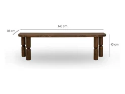 Armário de TV Dgrimald, Aparador de sala, Armário de TV baixo, Base de parede equipada, 140x35h40 cm, Noz