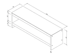 Armário de TV Dpaciocc, Aparador de sala, Armário de TV baixo, Base de parede equipada, 140x40h45 cm, Nogueira