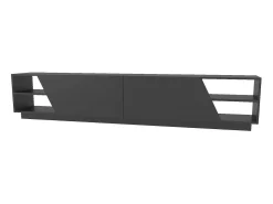 Armário de TV Dpazienz, Aparador de sala, Armário de TV baixo, Base parEte equipado, 240x37h47 cm, Antracite