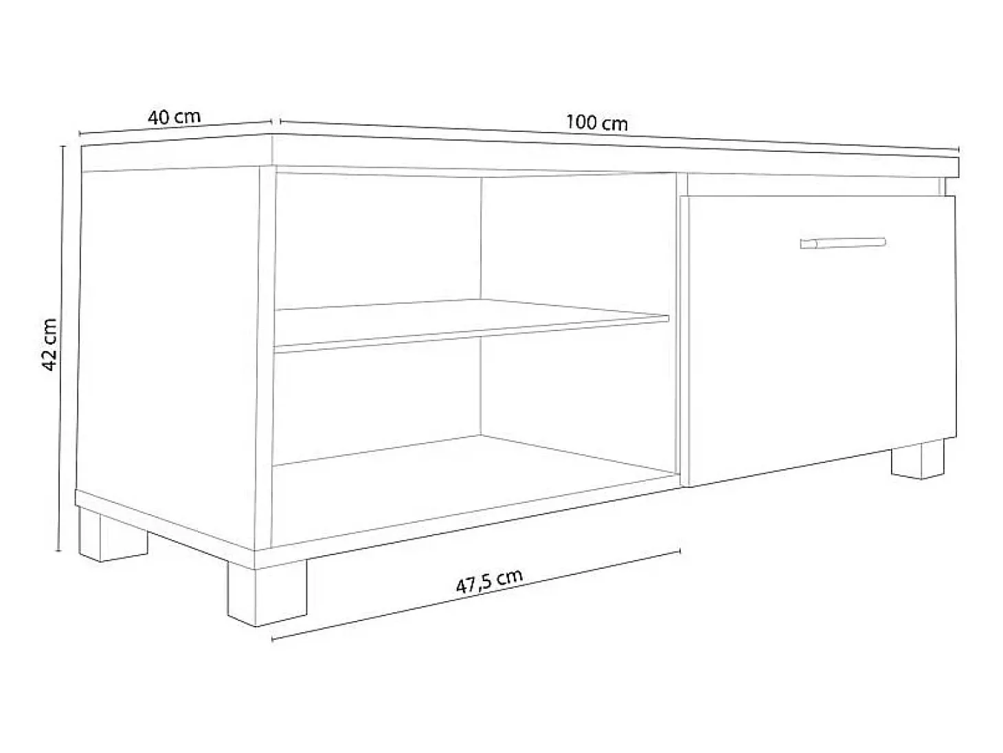Armário de TV LED Blanco - Negro