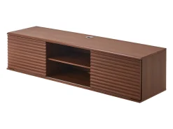 Armário de TV Montado na Parede SucceBuy Suporte de TV Flutuante de Parede, 152 cm, Consola de Multimédia com Prateleiras Ajustáveis e Portas de Correr