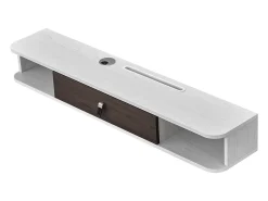 Armário de TV Montado na Parede SucceBuy Suporte de TV Flutuante de Parede, 120 cm, Consola de Multimédia Moderna com Gestão de Cabos, Prateleira de Aglomerado