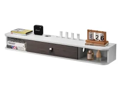Armário de TV Montado na Parede SucceBuy Suporte de TV Flutuante de Parede, 120 cm, Consola de Multimédia Moderna com Gestão de Cabos, Prateleira de Aglomerado