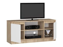 Armário de TV Sonora 120cm 2 Portas e 1 Prateleira em Carvalho Sonoma/Branco