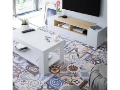 Armário de TV Tamiko 138 cm branco Artik carvalho canadense