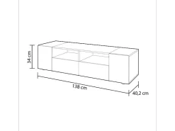 Armário de TV Tamiko 138 cm branco Artik carvalho canadense