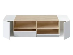 Armário de TV Tamiko 138 cm branco Artik carvalho canadense