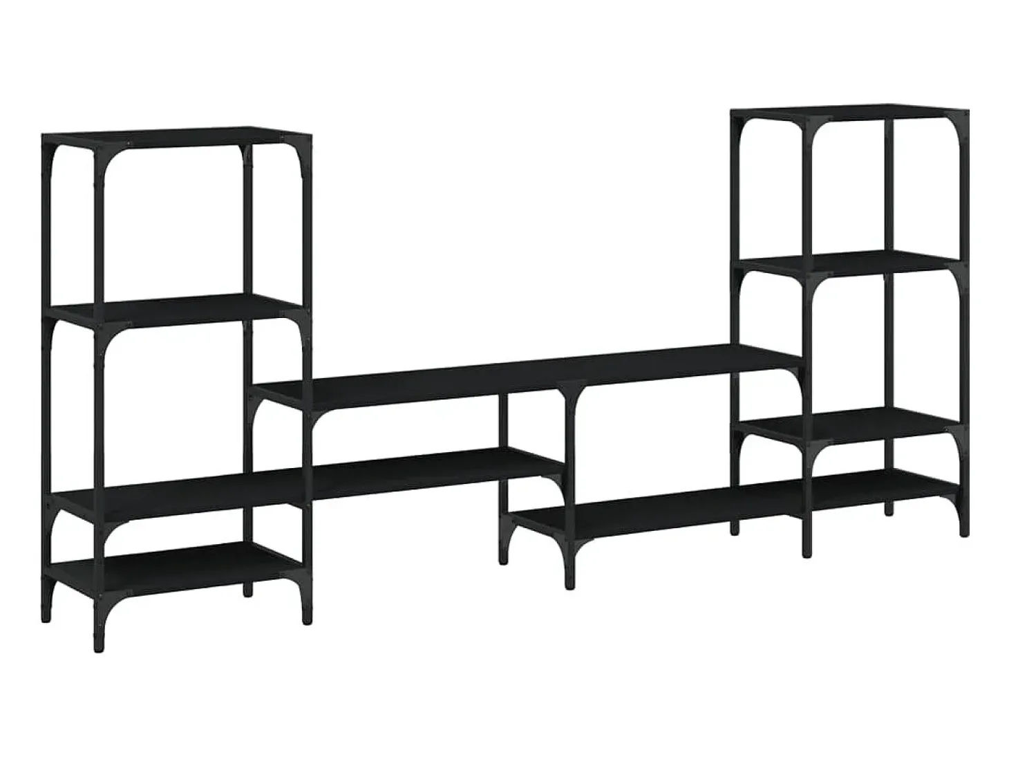 Armário de TV 206,5x28,5x95 cm derivados de madeira preto PT542948