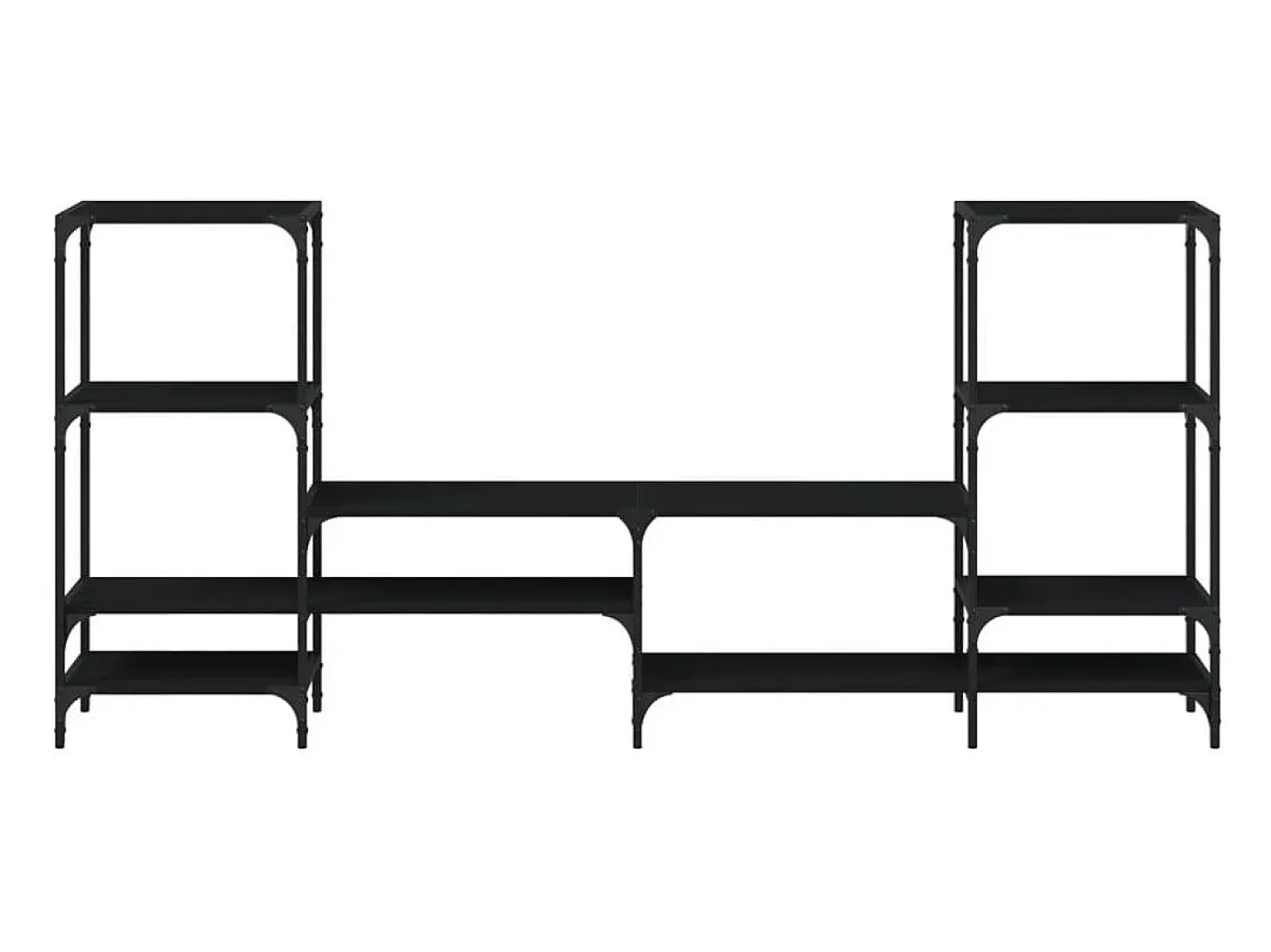 Armário de TV 206,5x28,5x95 cm derivados de madeira preto PT542948