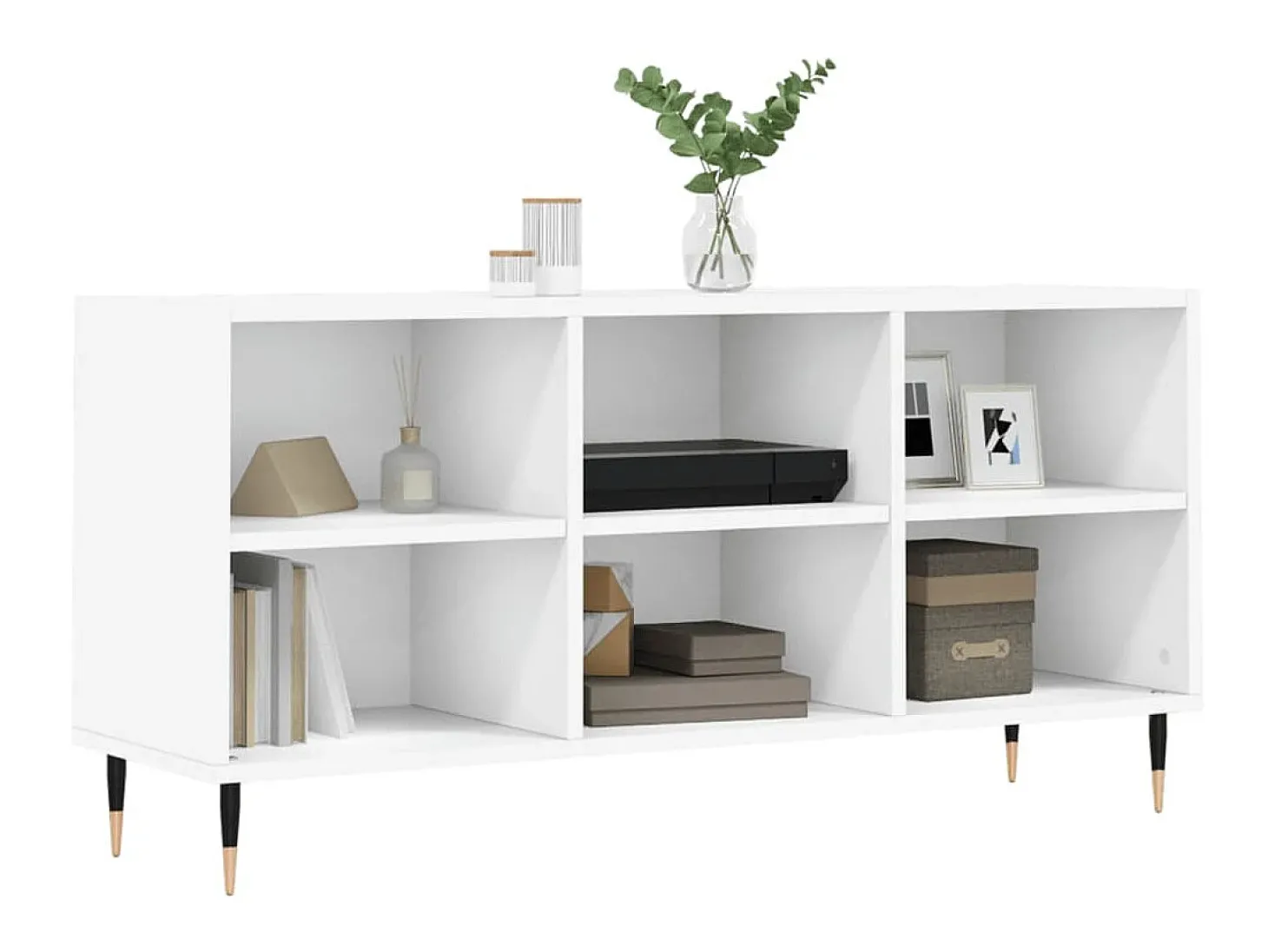 Armário de TV 103,5x30x50 cm derivados de madeira branco PT247786