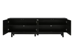 Armário de TV 175x38x56 cm, preto moderno, pratos de inserção ajustáveis, Design de luxo