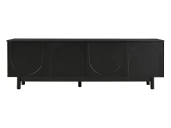 Armário de TV 175x38x56 cm, preto moderno, pratos de inserção ajustáveis, Design de luxo