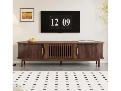 Armário de TV 165x39,5x46cm marrom, Porta deslizante, porta dobrável, para até 65 polegadas