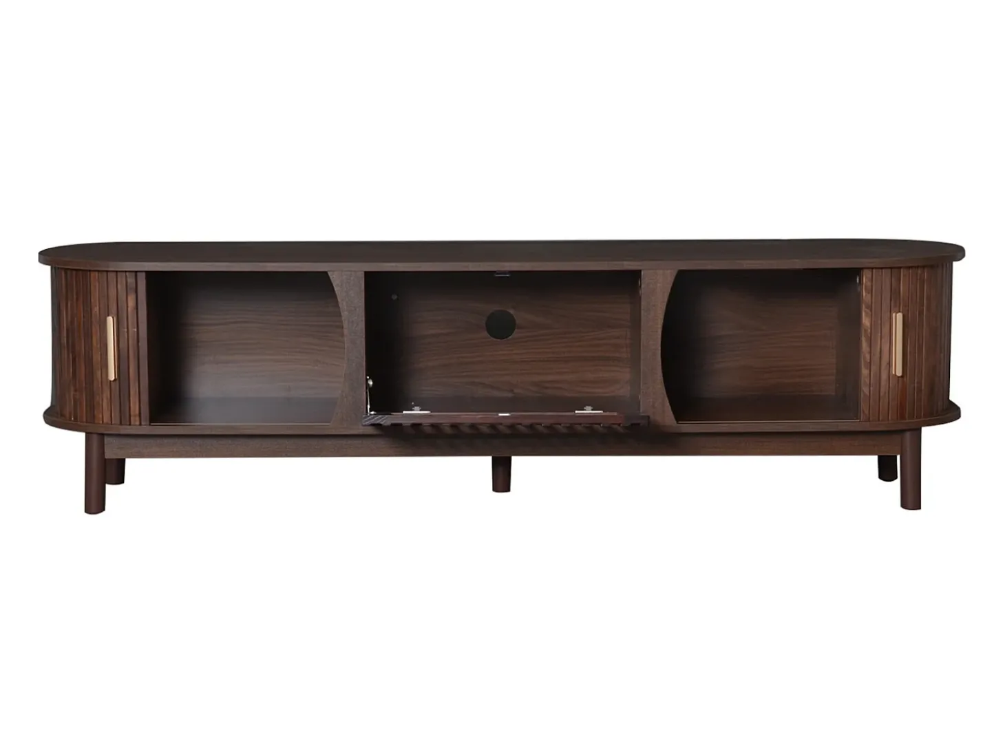 Armário de TV 165x39,5x46cm marrom, Porta deslizante, porta dobrável, para até 65 polegadas