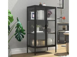 Armário em pé Floka Preto A. 110 x L. 60 x P. 35 cm