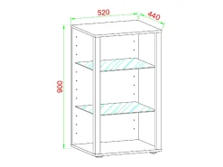 Armário em pé Glasol Branco A. 90 x L. 52 x P. 44 cm