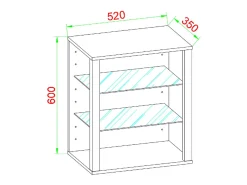 Armário em pé Glasol Branco A. 60 x L. 52 x P. 35 cm