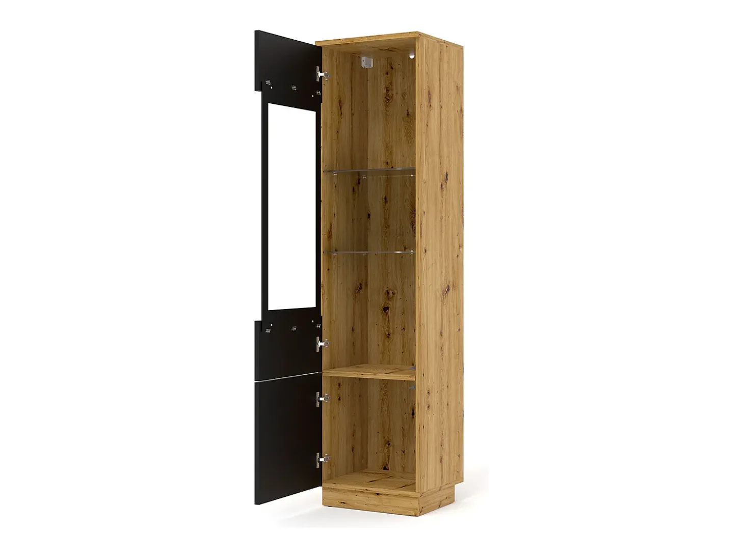 Armário expositor de 2 portas Aurus em madeira e preto