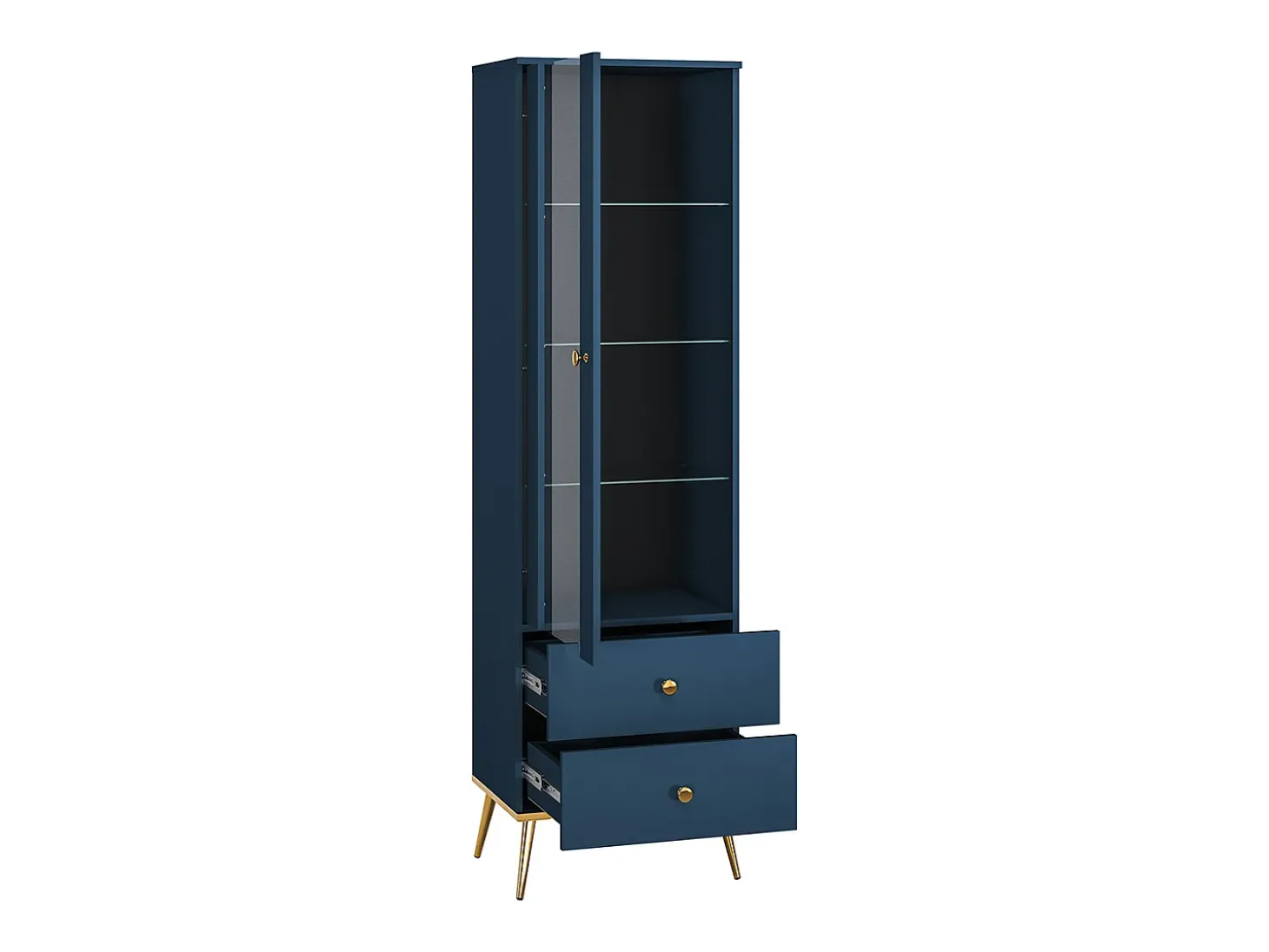 Armário expositor de 1 porta e 2 gavetas Thalia Blue