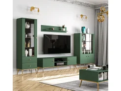 Armário expositor de 1 porta e 2 gavetas Thalia Green