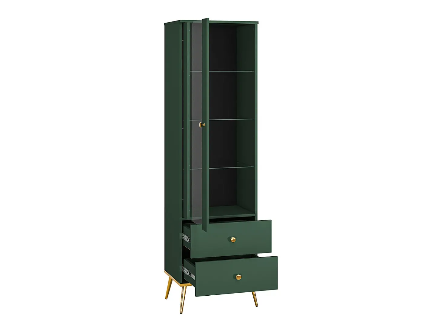Armário expositor de 1 porta e 2 gavetas Thalia Green