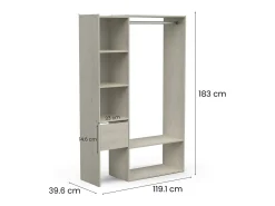 Armário grande Dcatle, Móveis de quarto, Armário, Armário, 119x40 h183 cm, Carvalho