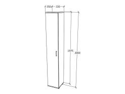 Armário haaus Como, 1 Porta, Antracite/Branco, L 33 x P 35 x A 200 cm