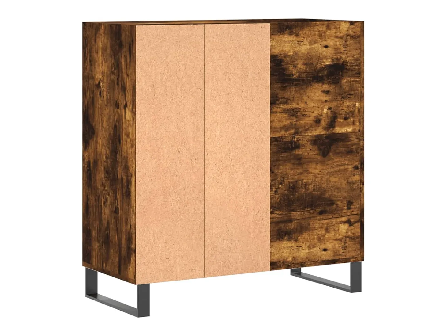 Armário p/ discos 84,5x38x89 cm deriv. madeira carvalho fumado