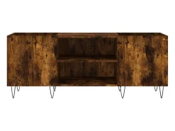 Armário p/ discos 121x38x48 cm deriv. madeira carvalho fumado