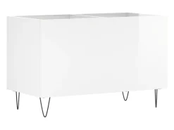 Armário p/ discos 74,5x38x48 cm deriv. madeira branco brilhante