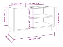Armário p/ discos 84,5x38x48 cm derivados madeira cinza-cimento