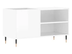 Armário p/ discos 85x38x48 cm deriv. madeira branco brilhante